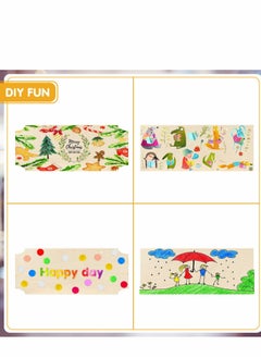 Excefore Unfinished Hanging Wood Signs Rectangle Blank Wooden Plaque Slices Banners with Ropes for Pyrography Painting Writing DIY Home Crafts Supplies (Beige, 10Pcs)  - Image 4