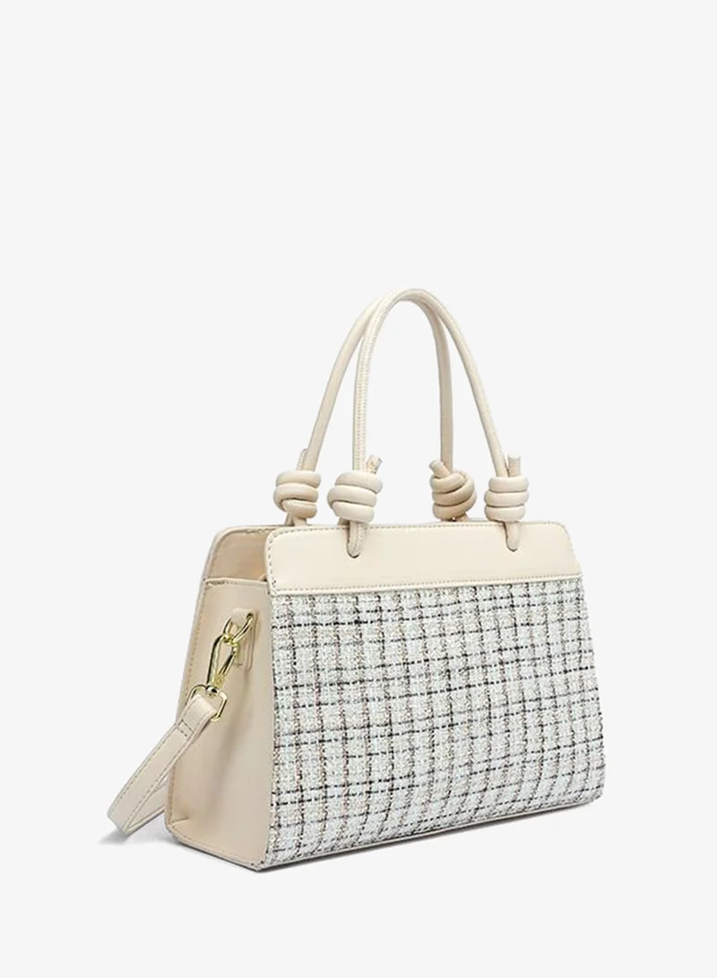 فايور Knotted-Handle Tweed Tote Bag DR 007