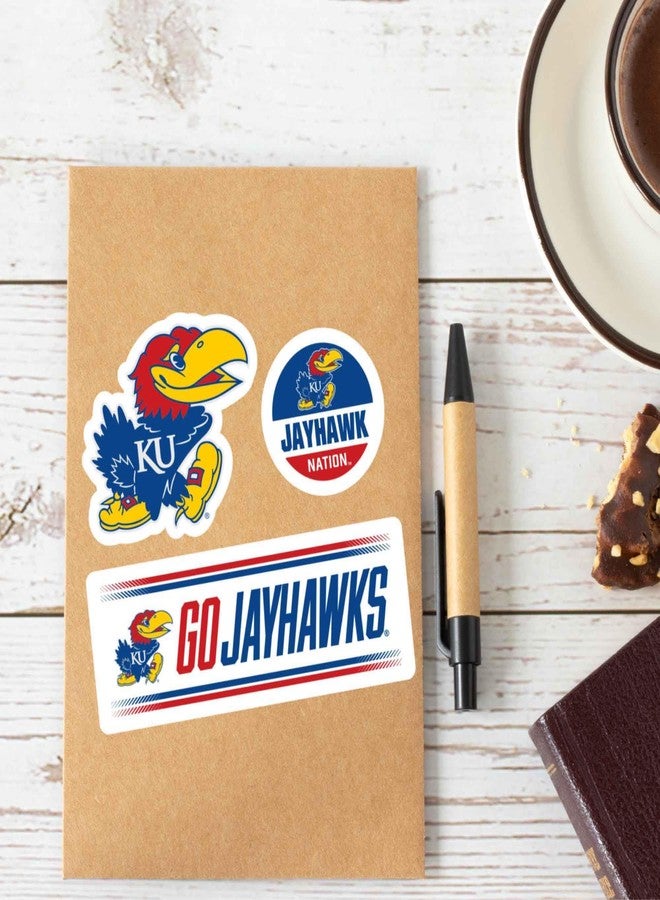 Open Road Brands University of Kansas Team Spirit Adhesive Vinyl Decals - Fun Set of KU Stickers for Car, Window or Laptop, 1 Pack (3 Count) - Image 5