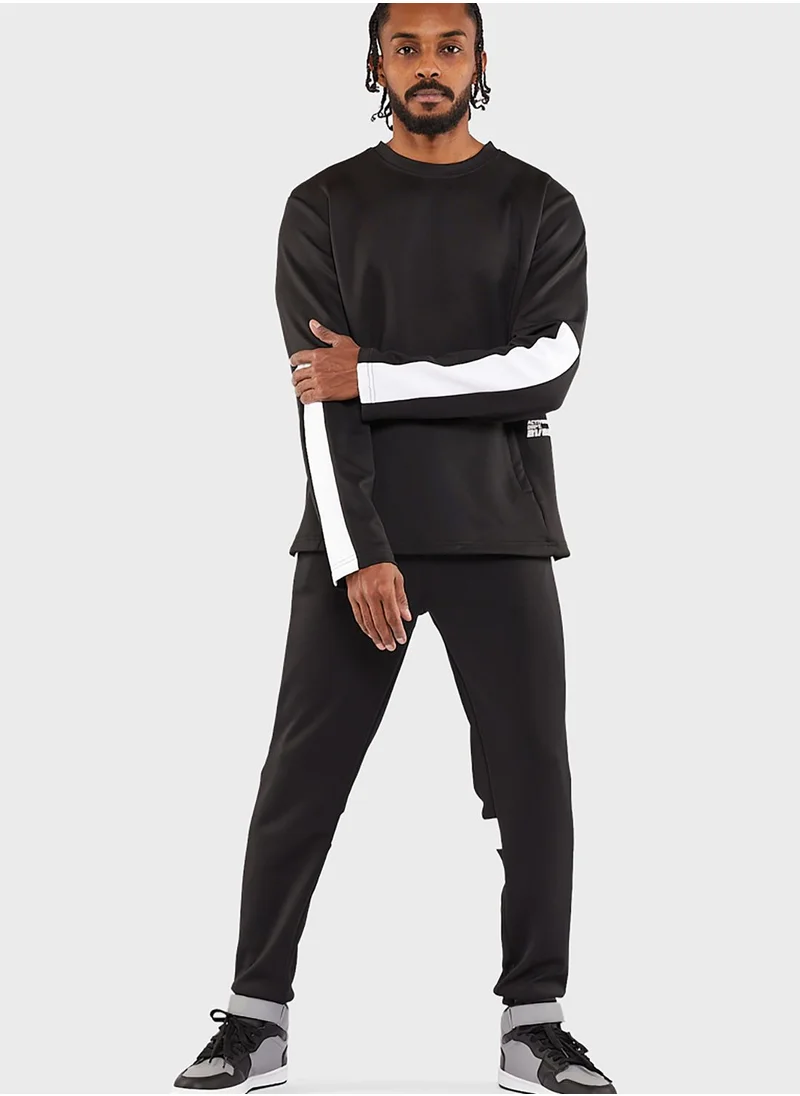 Blue Age Side Colour Block Sweatshirt
