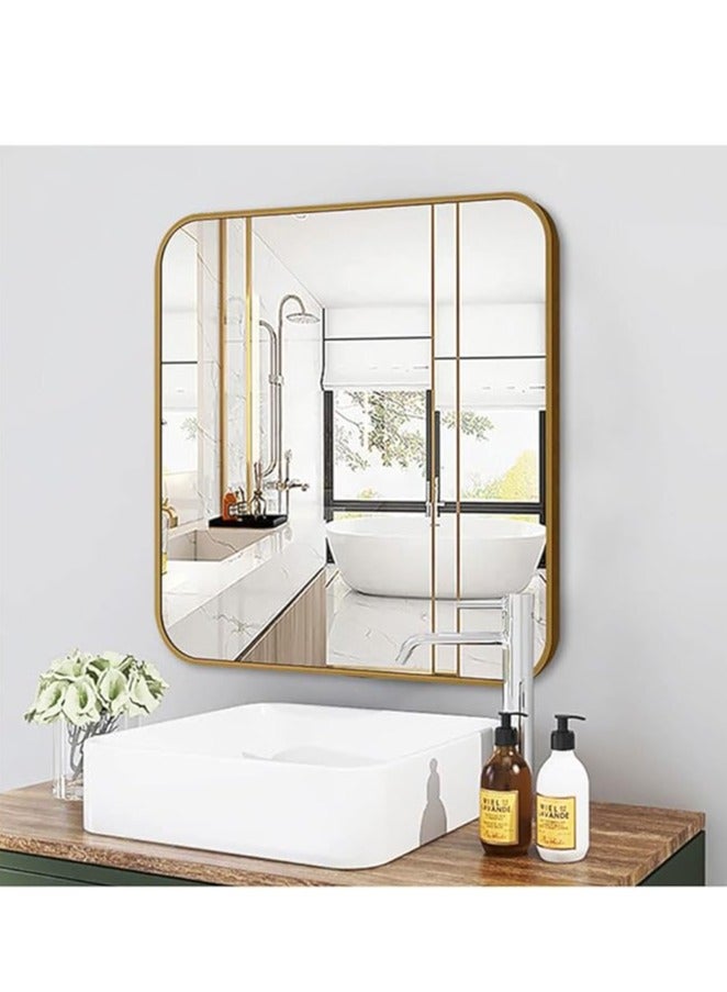Bathroom Mirror Full Length Mirror Wall Mounted Mirror Makeup Mirror Dressing Mirror Frame Mirror for Bathroom Living Room Bedroom (70*70CM） - Image 2
