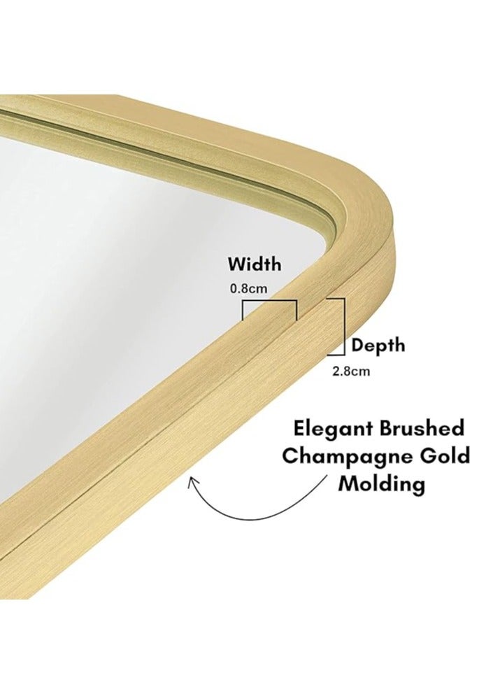 Bathroom Mirror Full Length Mirror Wall Mounted Mirror Makeup Mirror Dressing Mirror Frame Mirror for Bathroom Living Room Bedroom (70*70CM） - Image 4