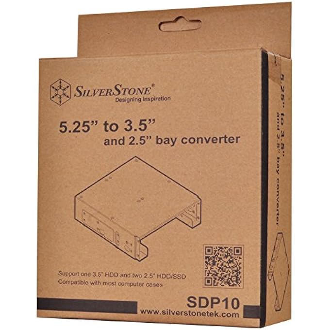 SilverStone TECHNOLOGY 5-INCH BAY FOR A MOUNTER (SUPPORT ONE 3.5 INCH HDD AND TWO 2.5 INCH HDD/SSD) SST-SDP10B - Image 3