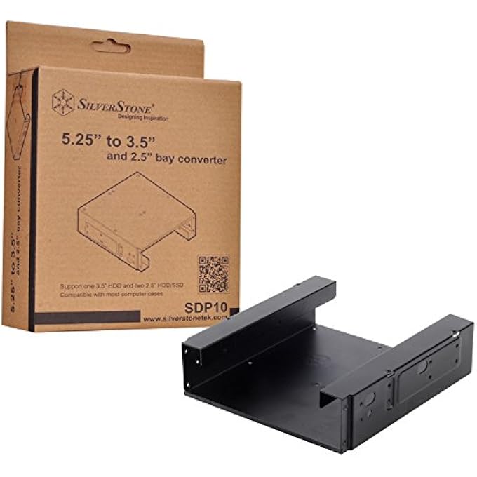 SilverStone TECHNOLOGY 5-INCH BAY FOR A MOUNTER (SUPPORT ONE 3.5 INCH HDD AND TWO 2.5 INCH HDD/SSD) SST-SDP10B - Image 2