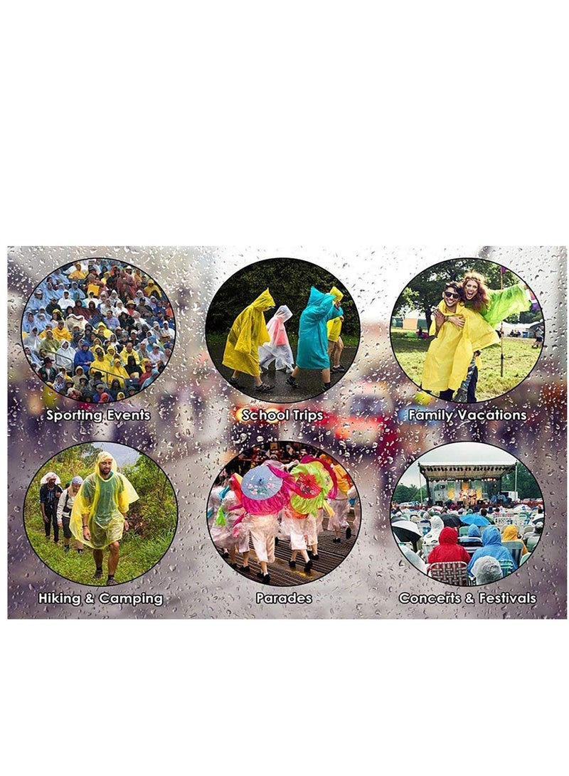 Raincoat, 2PCS Portable EVA Rain Coats ReusablePoncho with Hood and Elastic Cuff Sleeves Transparency of Outdoor Tourism & Packable for Family Fishing, Travel, Emergency no PVC - Image 4