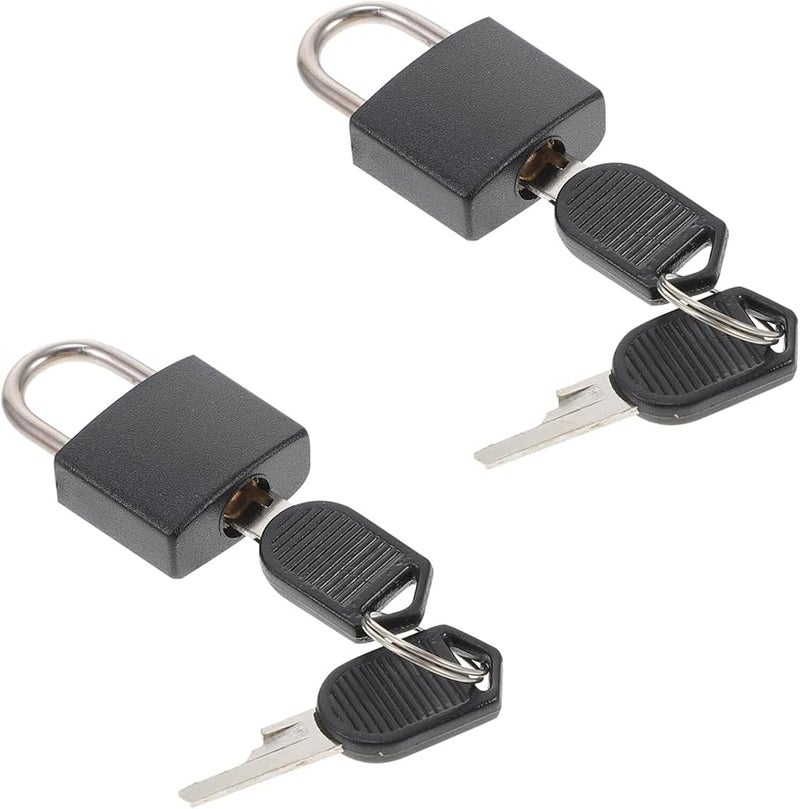 2Pcs Mini Brass Padlock with Keys for Backpack Suitcase Jewelry Box Gym Storage - Image 1