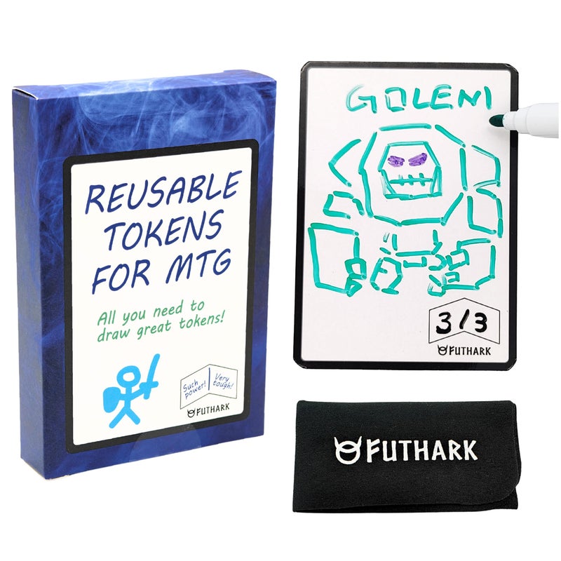Futhark Dry Erase MTG Tokens Cards Set Reversible Reusable DoubleSided Universal Tokens Proxy Cards for Magic The Gathering MTG Accessories Gift - Image 3