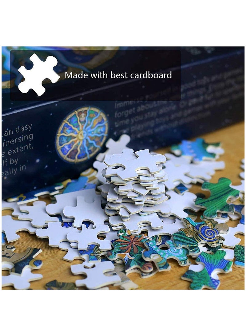 KASTWAVE Round Jigsaw, Puzzle for Adults Zodiac Horoscope Puzzle Puzzles For Adults 500 Piece DIY Constellation Circular Jigsaw Puzzles  - Image 4