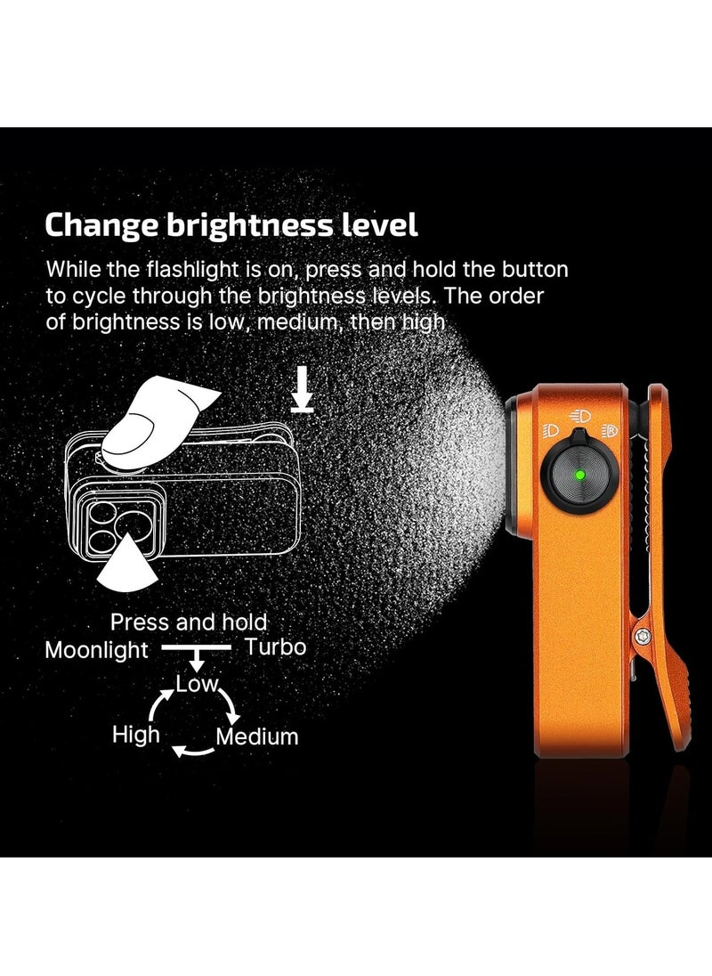 OLIGHT EDC Flashlight, 500 Lumens Rechargeable Magnetic Flash Light, Compact And Portable Clip On Light With Three Lighting Solutions, High Brightness Torch For Indoor Outdoor, (1pc, Green)  - Image 2