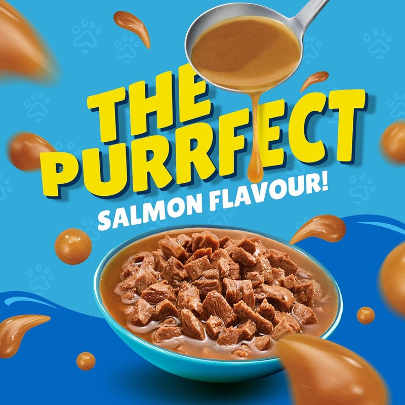 Friskies Purina Friskies Salmon Chunks In Gravy Wet Cat Food Pouch, 26 X 85 G, Yellow - Image 2