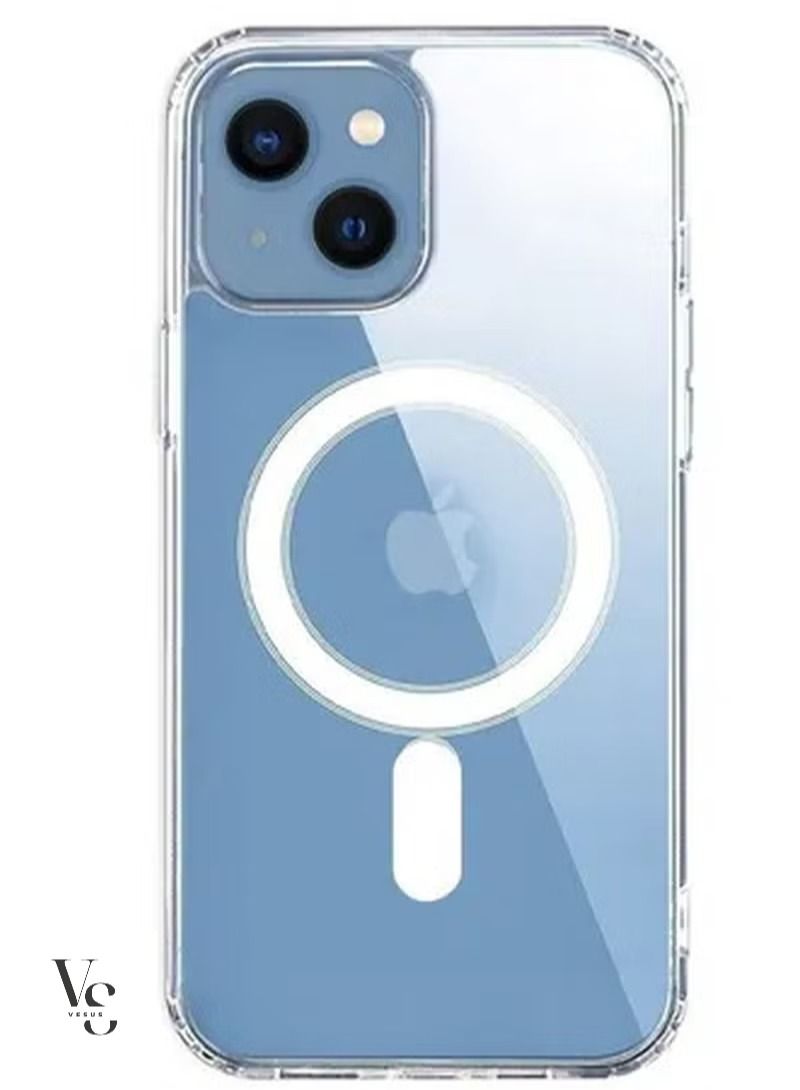 vesus Apple iPhone 14 Clear MagSafe Case Transparent Magnetic Shockproof Cover Wireless Charging Compatible (6.1 inch) Clear 