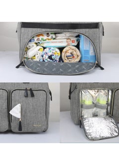 Little Story Gabrielle Mom Dad Xl Travel Diaper Bag With Diaper Changing Mat - Grey  - Image 5