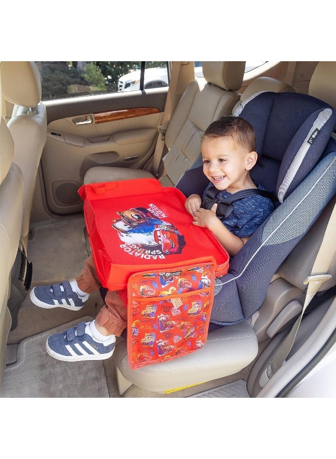 J.L. Childress Disney Baby 3-in-1 Travel Tray & iPad Tablet Holder - Car Seat Lap Tray for Toddlers, Kids - Use on Airplanes, Road Trips, Lap Desk - Tablet Holder and Carry Bag - Disney Cars - Image 4