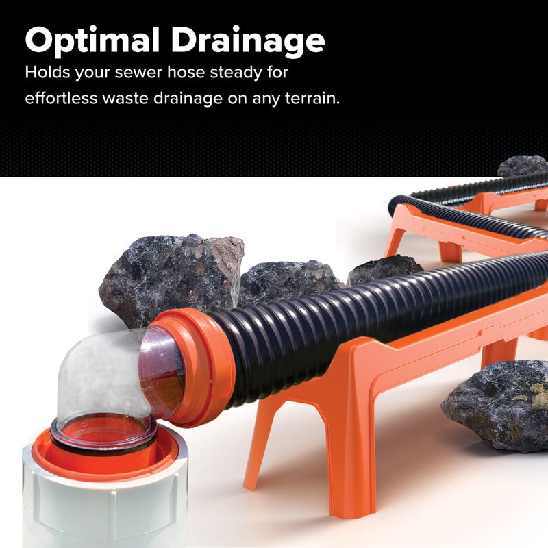 Camco Rhino RV Sewer Hose Support Kit - Extends Over Uneven Terrain for Easy Drainage - Supports Up to 15-Feet of RV Sewer Hose - Features Nesting Design for Storage - 5 Support Sections (43072) - Image 3