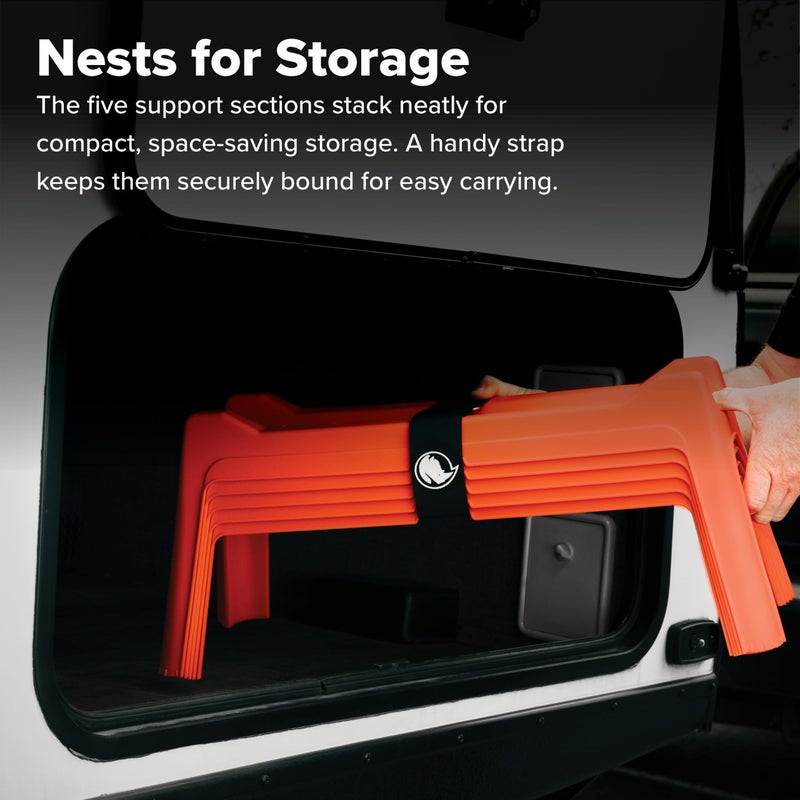 Camco Rhino RV Sewer Hose Support Kit - Extends Over Uneven Terrain for Easy Drainage - Supports Up to 15-Feet of RV Sewer Hose - Features Nesting Design for Storage - 5 Support Sections (43072) - Image 5