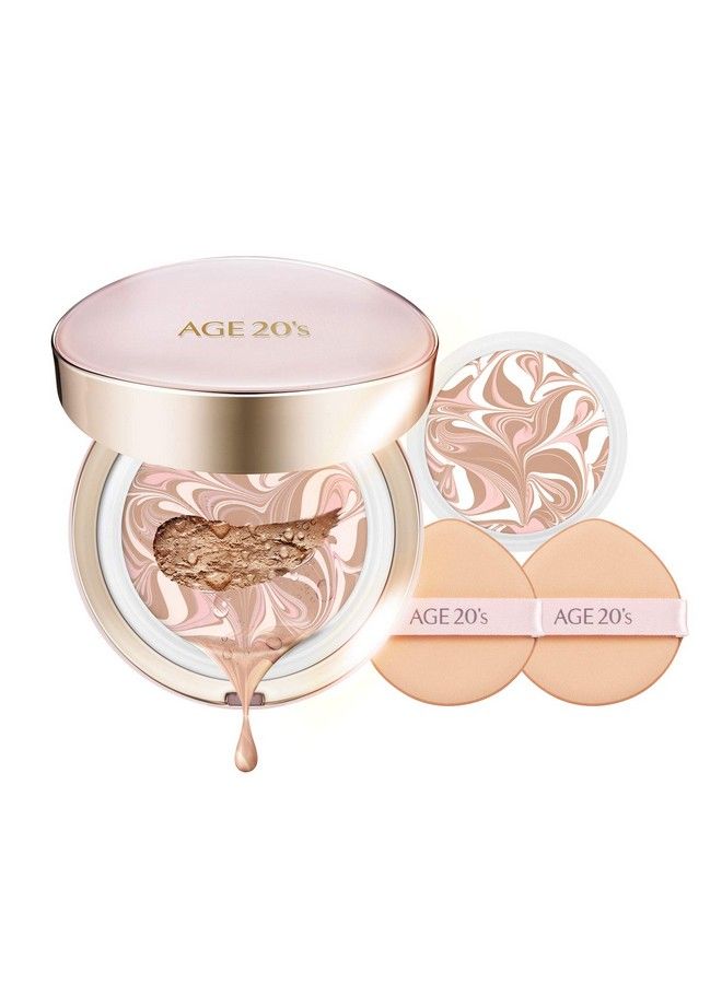 AGE 20's AGE 20’s Signature Essence Sunscreen BB & CC Cream SPF 50+ Moisture Foundation Cushion Pact + Refill 21 Light Beige (049oz x 2ea)  - Image 2