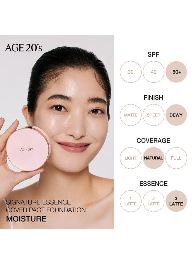 AGE 20's AGE 20’s Signature Essence Sunscreen BB & CC Cream SPF 50+ Moisture Foundation Cushion Pact + Refill 21 Light Beige (049oz x 2ea)  - Image 3