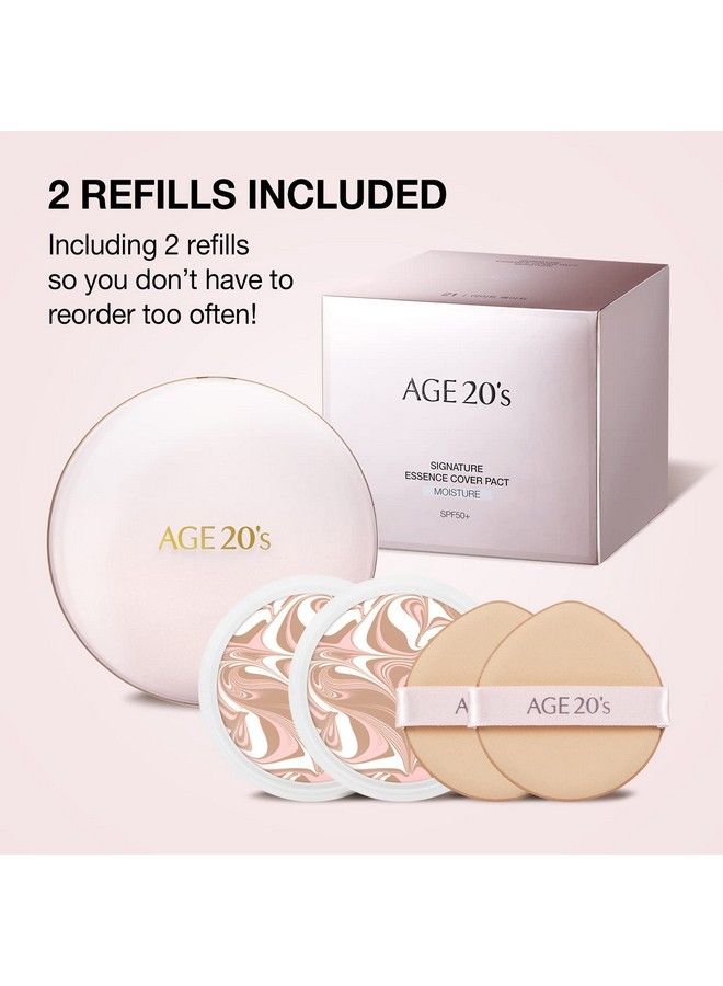 AGE 20's AGE 20’s Signature Essence Sunscreen BB & CC Cream SPF 50+ Moisture Foundation Cushion Pact + Refill 21 Light Beige (049oz x 2ea)  - Image 5