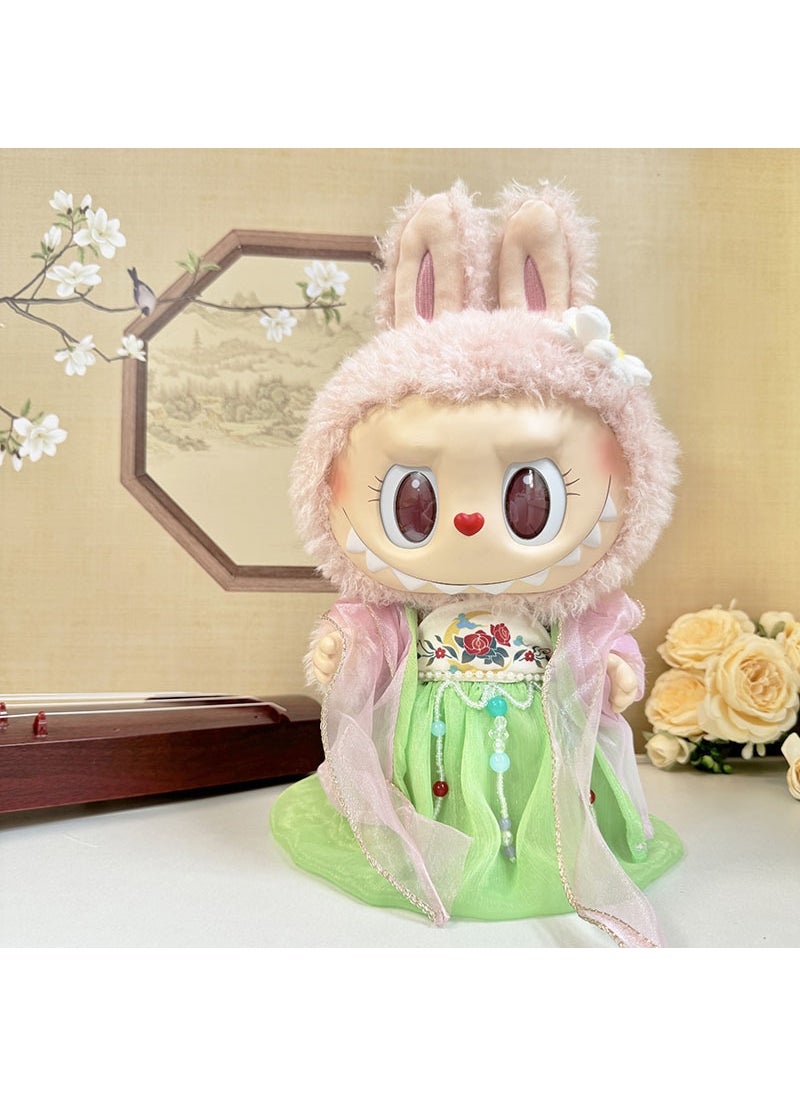 Labubu Time To Chill Doll Clothes 38cm Rubber Plastic Plush Doll Clothes Replacement Chinese Mainland Origin Home Decor Mini Mod Size s green tube top han dynasty 