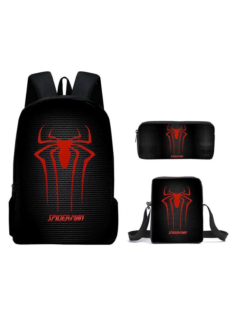 Spiderman Three-Piece Cartoon Backpack For Primary School Students 29*42*16cm