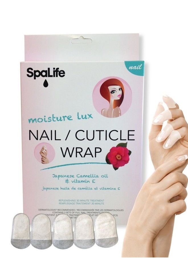 SpaLife - Japanese Camellia Oil & Vitamin E Nail Cuticle Wrap 6 PACK (60 COUNT) Dermatologist Recommended Nail repair - Image 1