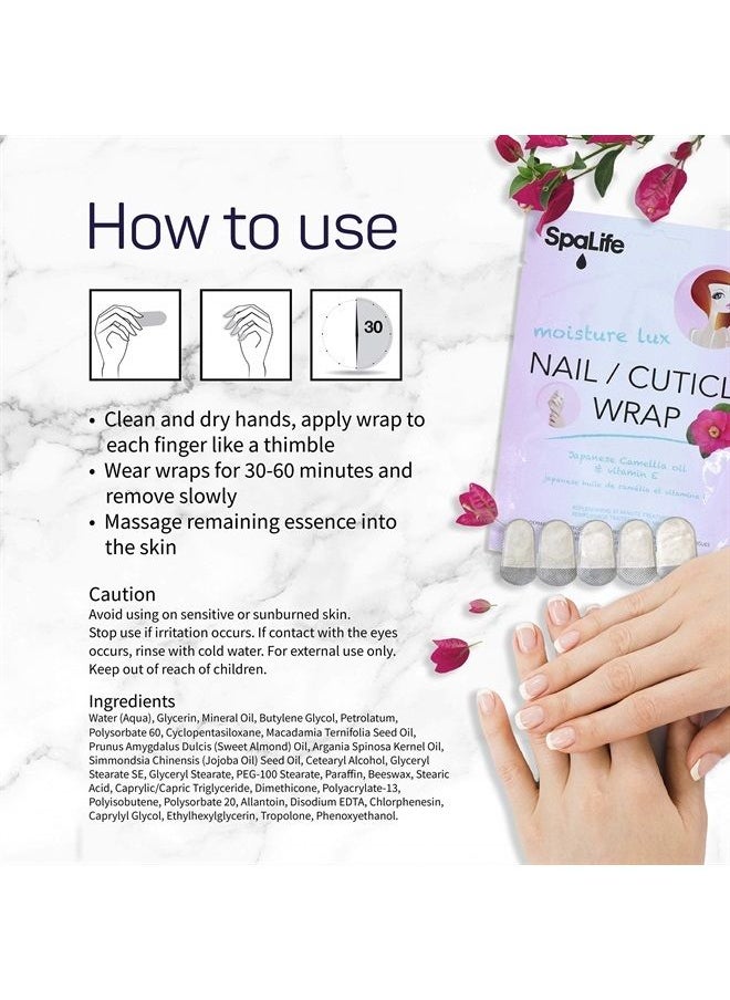 SpaLife - Japanese Camellia Oil & Vitamin E Nail Cuticle Wrap 6 PACK (60 COUNT) Dermatologist Recommended Nail repair - Image 1