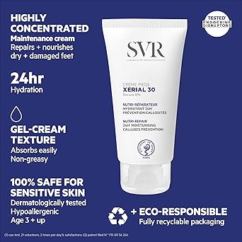 SVR كريم SVR XERIAL 30 لليدين الجافة والمتشققة 30% يوريا لعلاج الكعوب المتشققة والجلد الجاف بشدة المعرض للثآليل والتصلبات يقضي على الخلايا الميتة والخشونة ترطيب لمدة 24 ساعة حمض الساليسيليك والجلسرين 50 مل - Image 4