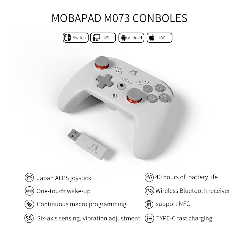Mobapad M073 Controller for Switch, Remote Gamepad Joystick with Nfc, Black - Image 5