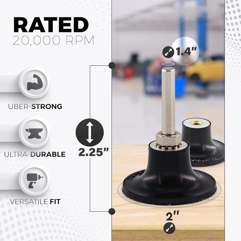 Ram-Pro 2 Inch Disc Pad Holder with ¼” Shank, Die Grinder Sanding Suitable for Roloc, Quick Change Medium Disc Attachments for Polishing, Sanding and Surface Preparation, – by Ram Pro - Image 3