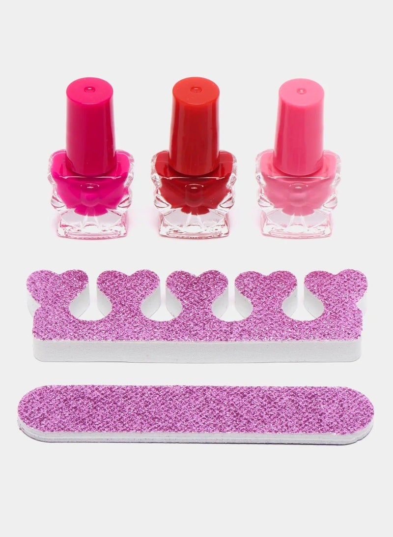 Rally A real pretend makeup set for girls with a portable storage bag in pink color. - Image 4