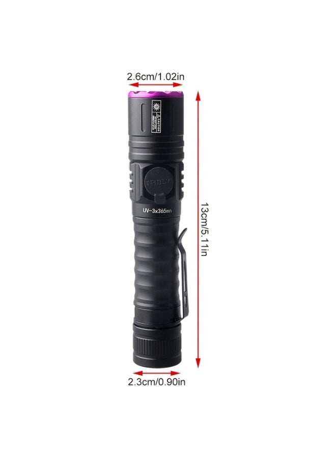 Two 365nm Uv Led Flashlights, Usb Rechargeable, Suitable For Animal Urine Testing, Anti-Counterfeiting Identification, Mineral, Jewelry And Jade Testing. Equipped With 18650 Batteries And Type-C Port. - Image 2