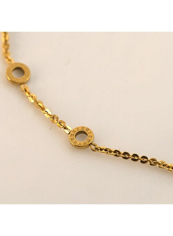 AMETOER Women's High-end Non-fading Jewelry Instagram-style 18k Gold Plated Pendant Stainless Steel Necklace - Image 2