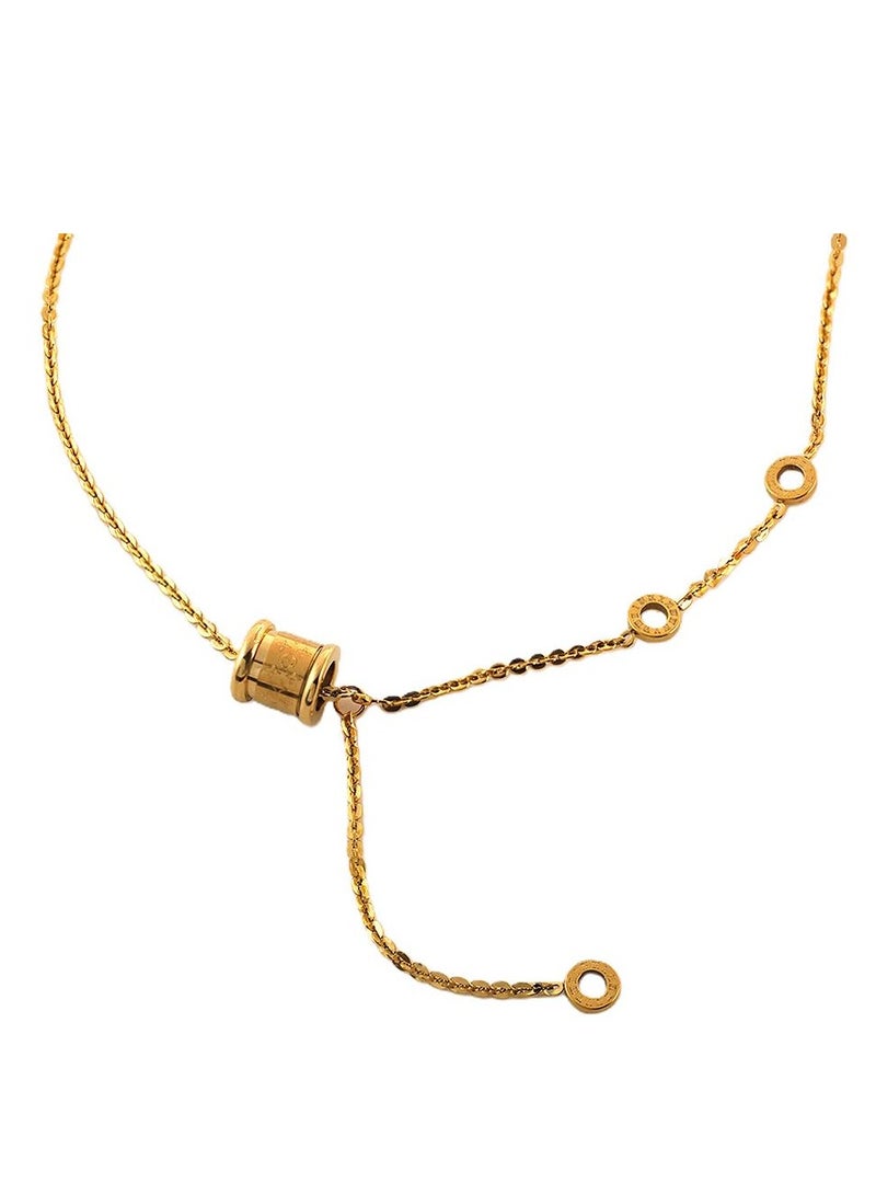 AMETOER Women's High-end Non-fading Jewelry Instagram-style 18k Gold Plated Pendant Stainless Steel Necklace - Image 1