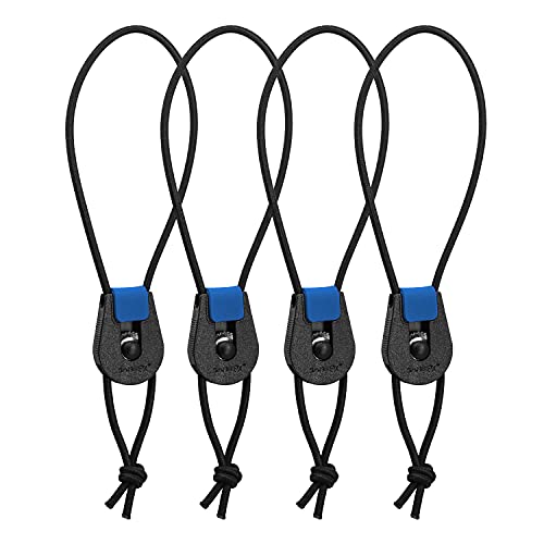SAMSFX Fishing Rods Belt Stretchy Wrap Pole Straps Elastic Cable Ties for Casting Rods, Spinning Rods & Fly Rods (Black & Blue, 20cm / 7.8in, 4PCS) - Image 1