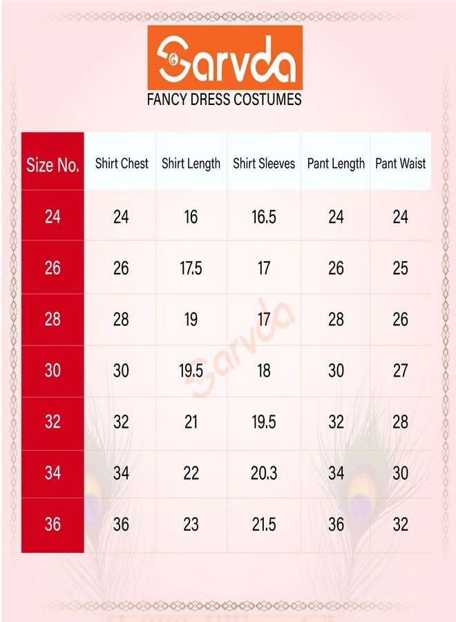 Sarvda Brocade Shree Krishna Dress For Kids For Baby Boy Radha Dress For Girls With Accessories Dhoti, Dupatta, Mukut Flute Complete Set, Multicolor - Image 5