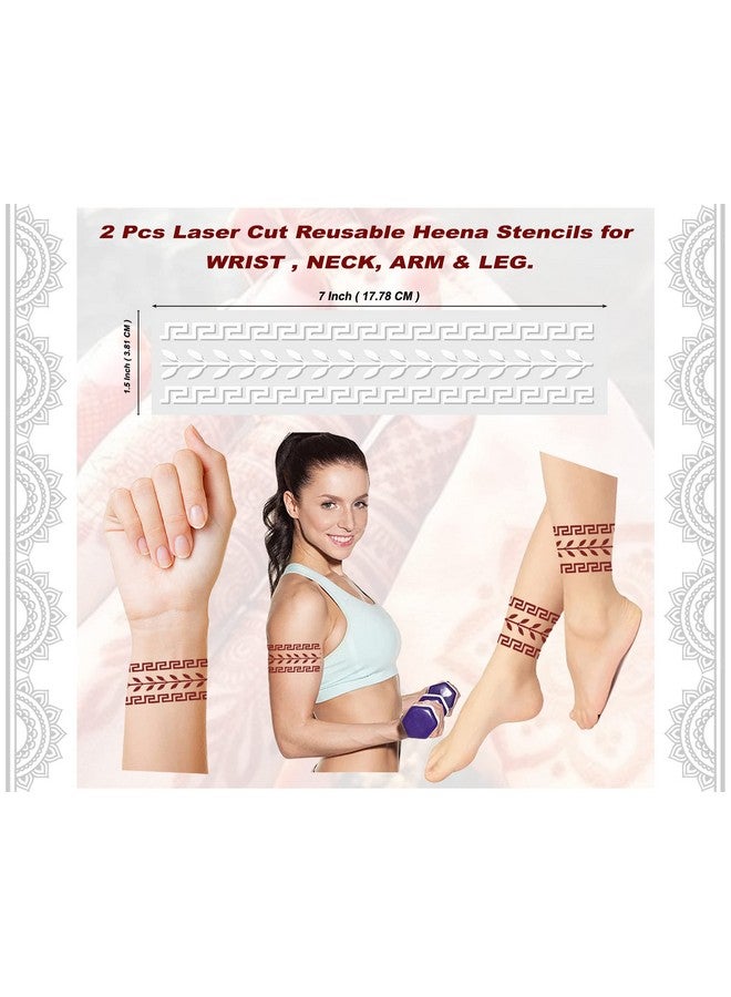 ivana's Set Of 20 Pcs Combo Pack, Reusable Mehandi Ke Designfor Both Hands, Easy To Use, Best For Girls, Women, Kids & Teen| New Mehandi Stencils Design Stickers, D-2308 - Image 2