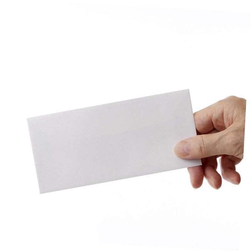 Thick Kraft Paper Envelopes 100pcs White Blank for Letters Invitations Business Cash Handling - Image 3