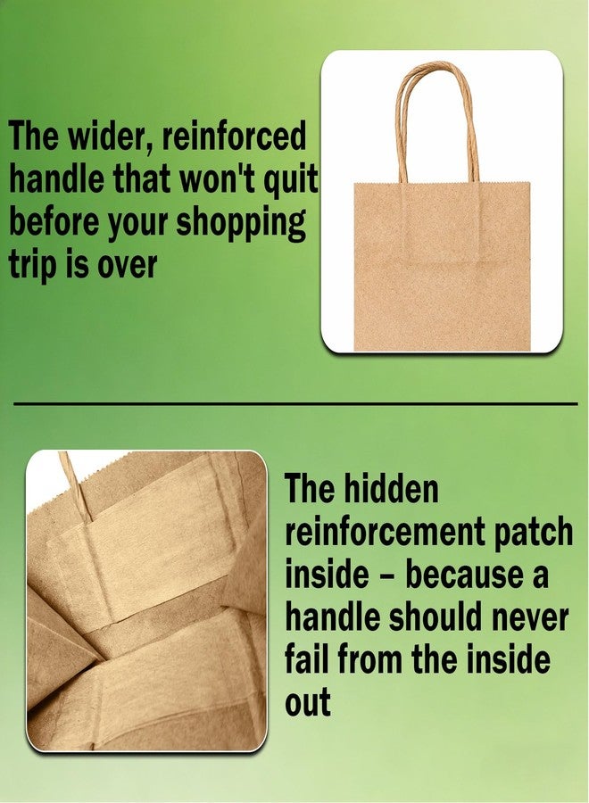 Volokitx 30 Pack 5.25 x 3.15 x 7.8 in Small Paper Bags with Handles, Sturdy Natural Brown Small Kraft Bags with Handles for Shopping, Birthday, Retail, Gifts & Small Business - Image 4