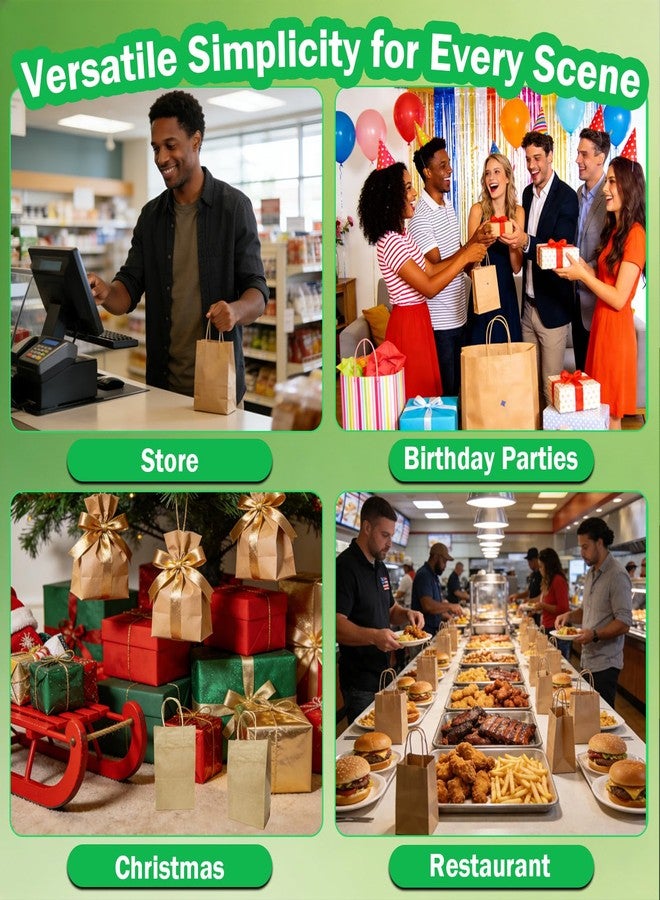 Volokitx 30 Pack 5.25 x 3.15 x 7.8 in Small Paper Bags with Handles, Sturdy Natural Brown Small Kraft Bags with Handles for Shopping, Birthday, Retail, Gifts & Small Business - Image 5
