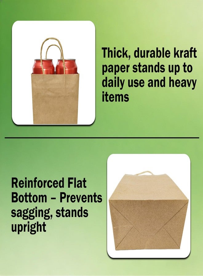 Volokitx 30 Pack 5.25 x 3.15 x 7.8 in Small Paper Bags with Handles, Sturdy Natural Brown Small Kraft Bags with Handles for Shopping, Birthday, Retail, Gifts & Small Business - Image 3
