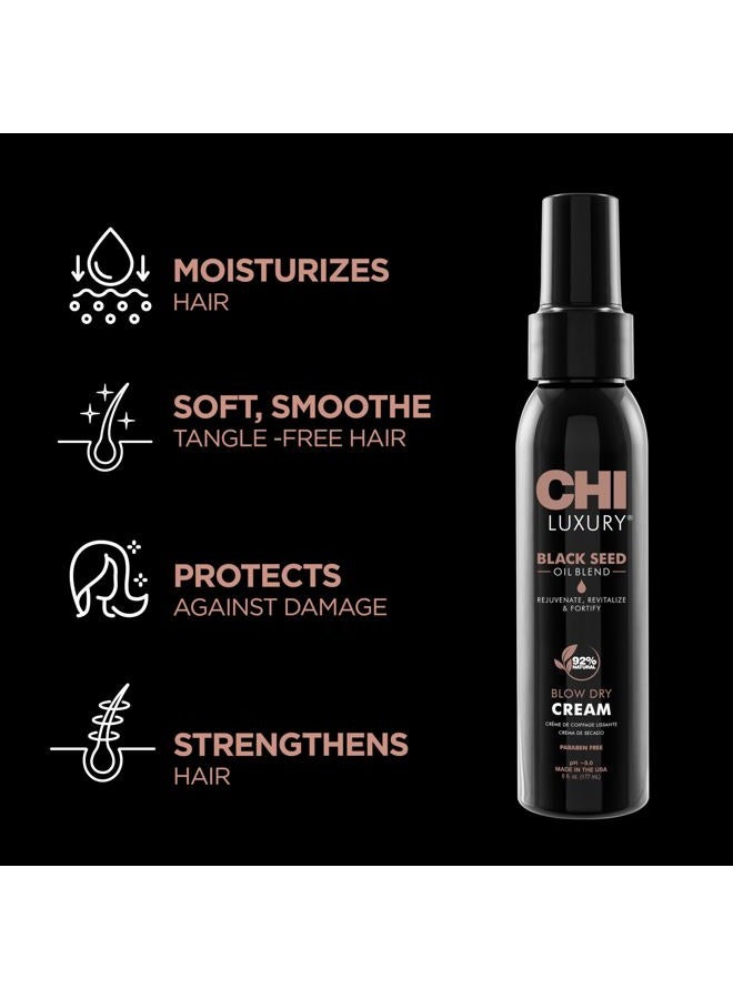 CHI كريم تصفيف زيت الحبة السوداء الفاخر، كريم مرطب لتصفيف الشعر الأملس والناعم، تثبيت خفيف، خالي من الكبريتات والبارابين والجلوتين، 6 أونصات - Image 2