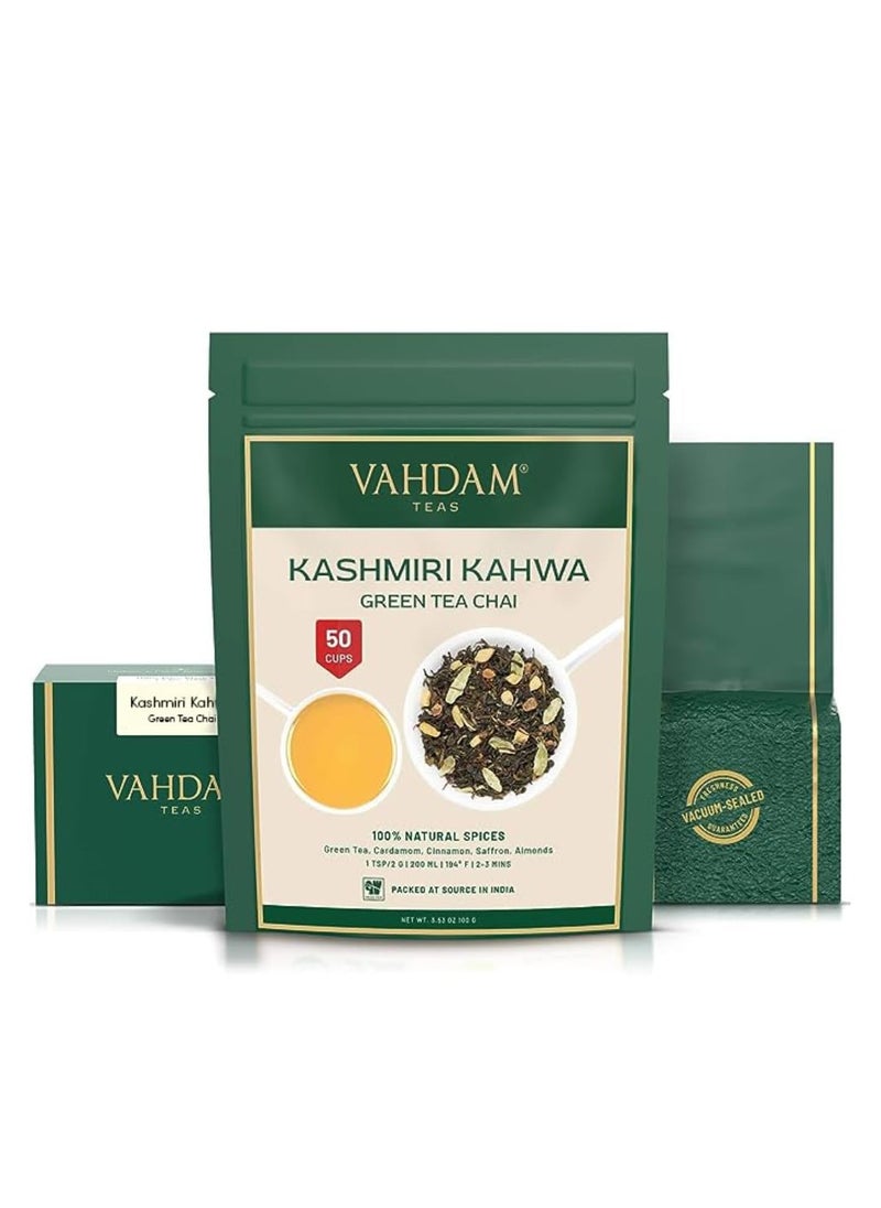 Kashmiri Kahwa Green Tea chai 100g Masala Chai Saffron Almond Cinnamon Cardamom Brew Hot or Iced - pzsku/Z5E2EBE71ED27F510D500Z/45/_/1739611517/5b135ccf-9c0a-47eb-8efb-f524edb6f4dd