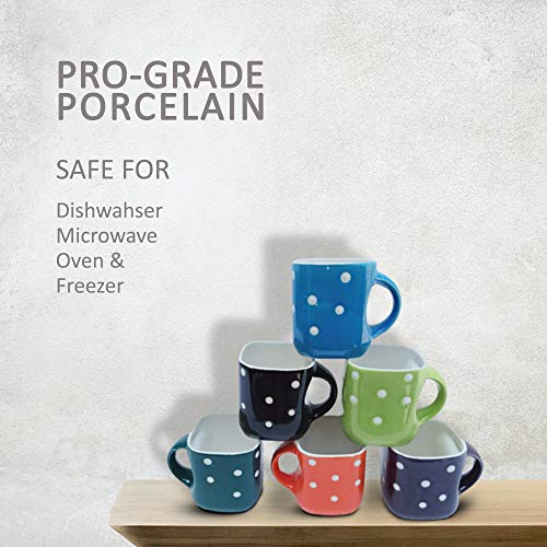Mariner's Creation Antique Colorful Classic Tea Cup Sets of 6 Ceramic - Unique Great Designed with Comfortable Strong Handle | Serve Hot Tea and Coffee with Joy and Happiness - Multicolor - Image 4