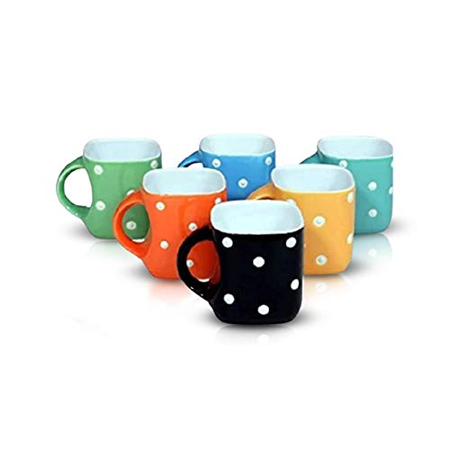 Mariner's Creation Antique Colorful Classic Tea Cup Sets of 6 Ceramic - Unique Great Designed with Comfortable Strong Handle | Serve Hot Tea and Coffee with Joy and Happiness - Multicolor - Image 1