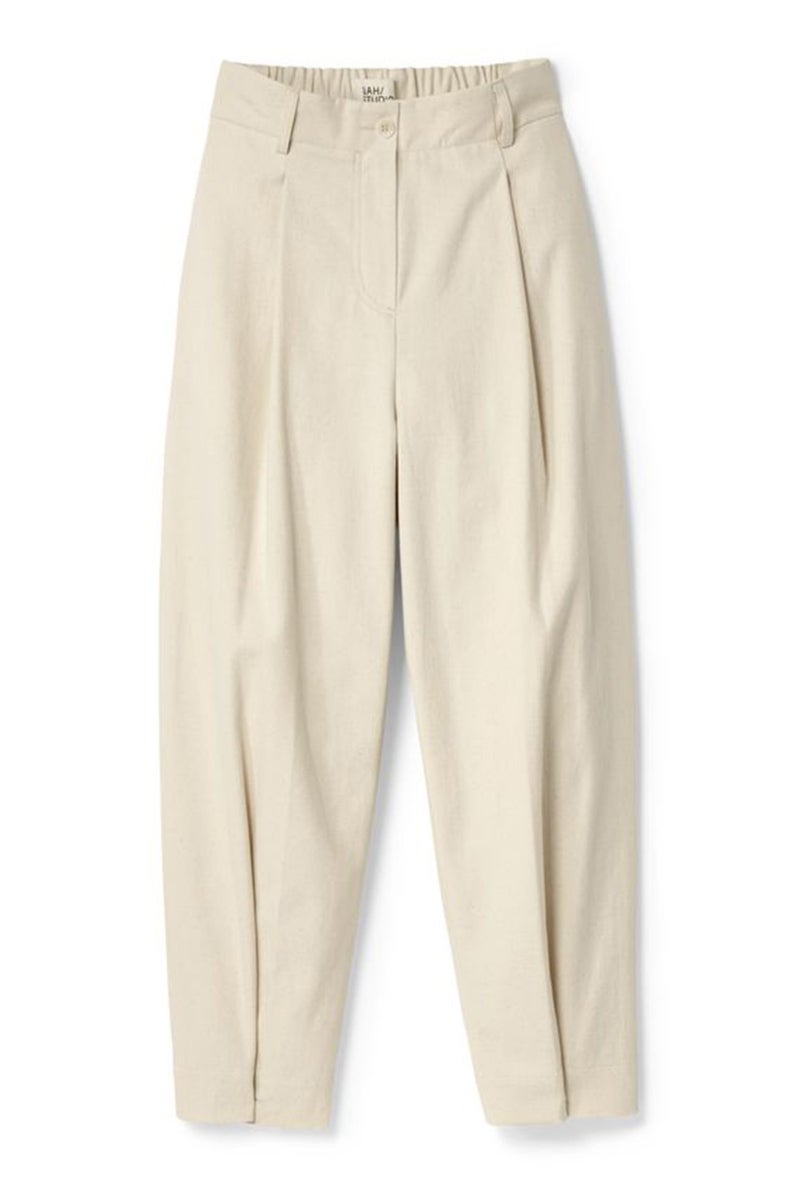 Tchibo Women Textured High Waist Straight Pants, Beige - Image 2