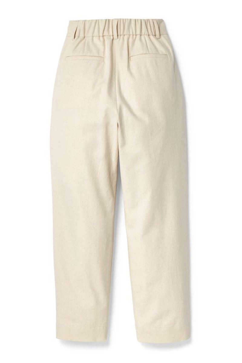 Tchibo Women Textured High Waist Straight Pants, Beige - Image 3