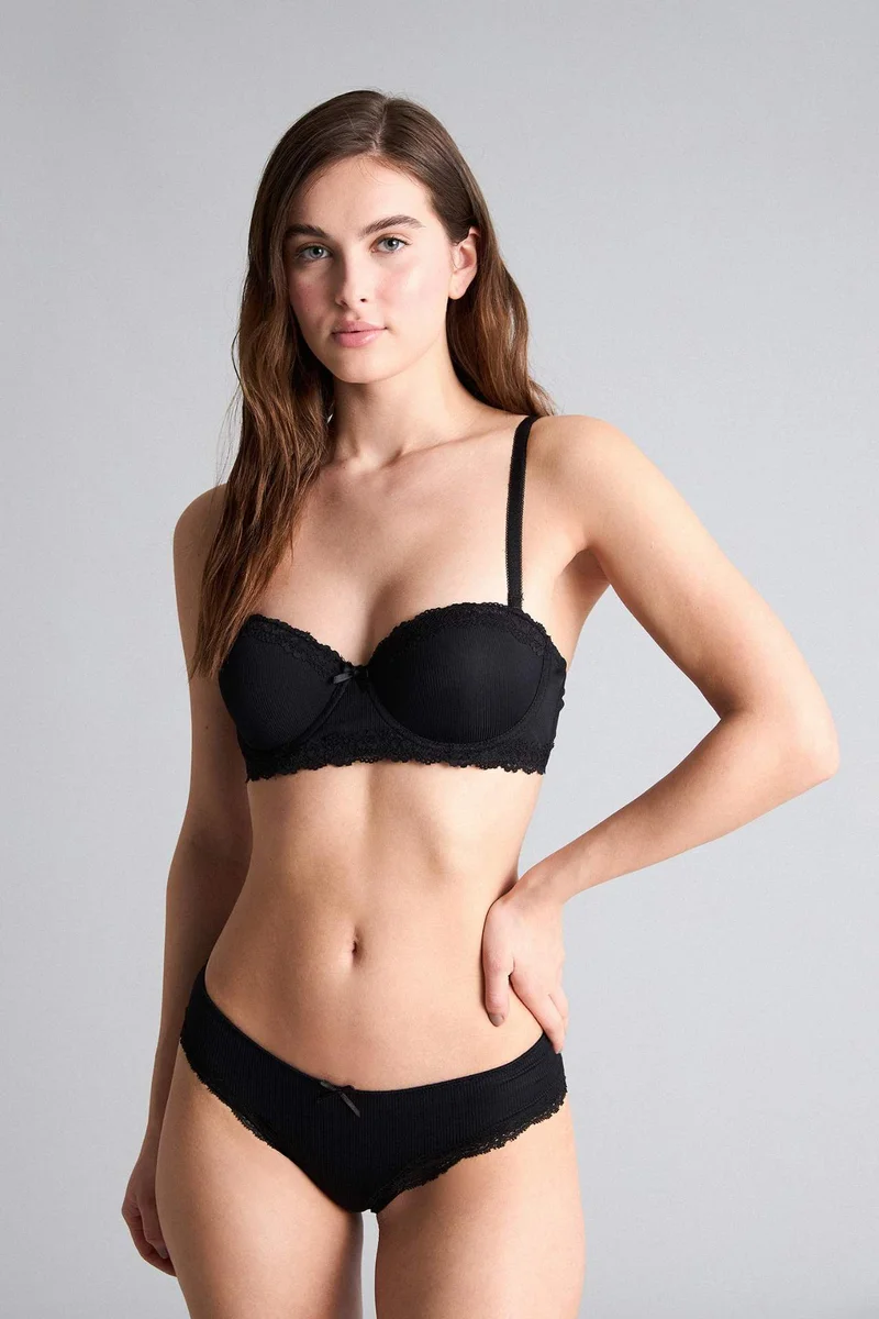 ديفاكتو Lace Detail Micro Half Padded Underwired Bra