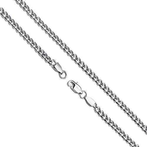 AmyRT Jewelry 4mm Silver Stainless Steel Link Curb Chain Necklace for Men Women 24 in - Image 2