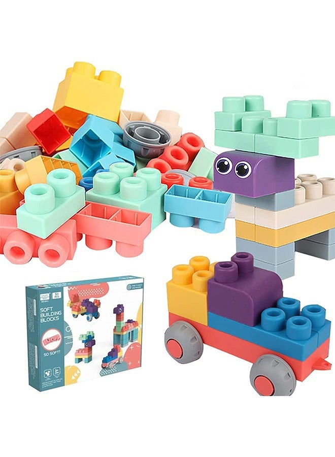 Rubber Building Block Toy Set Early Education Toys Suitable for Children 1-3 Years Old Building Block Toys (50pc) - Image 4