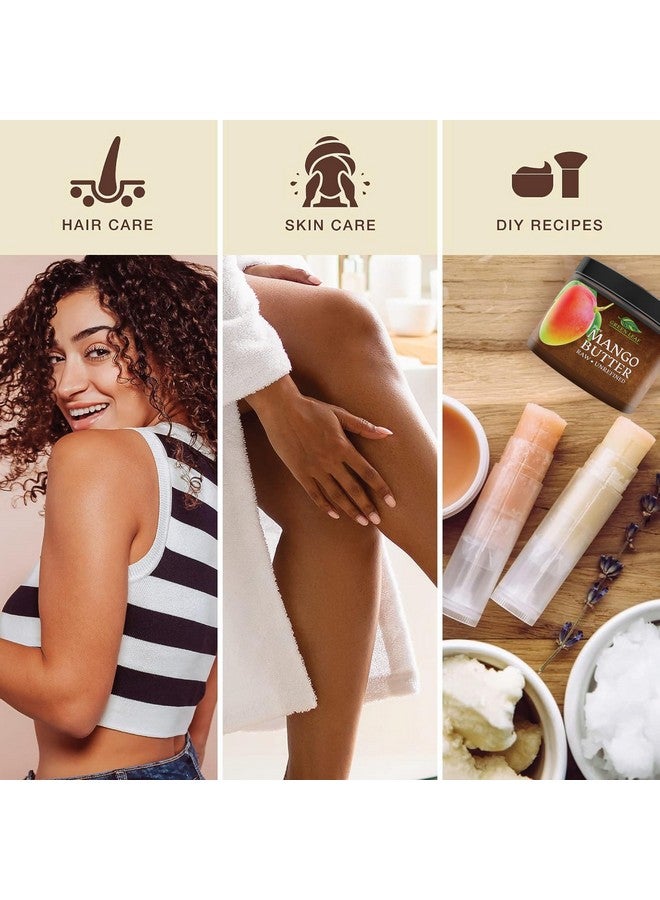 Green Leaf Naturals Raw Unrefined Mango Butter | Body Butter for Dry Skin | Mango Body Butter for Women & Men| Rich in Vitamin C Vitamin E & Vitamin A | Facial Cleanser |Use DIY with Shea Butter Cocoa Butter or Aloe Vera - Image 3